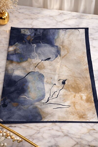 ZERAF DESENLİ ŞAL/ LACİVERT