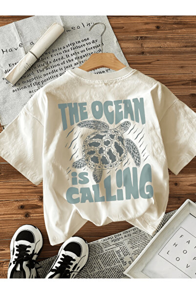 gencerco Ο ωκεανός καλεί - Τυπωμένο Premium Oversize T-shirt