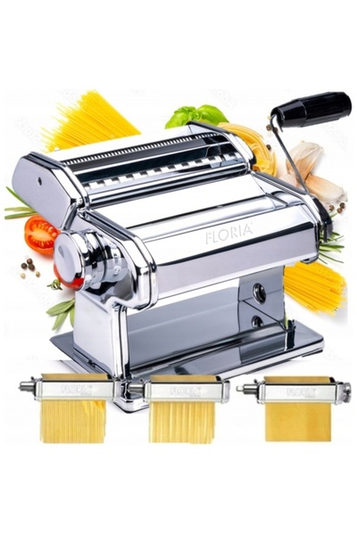 Floria Aparat paste manual ZLN1129, 9 trepte grosime, otel inoxidabil, cu cle...