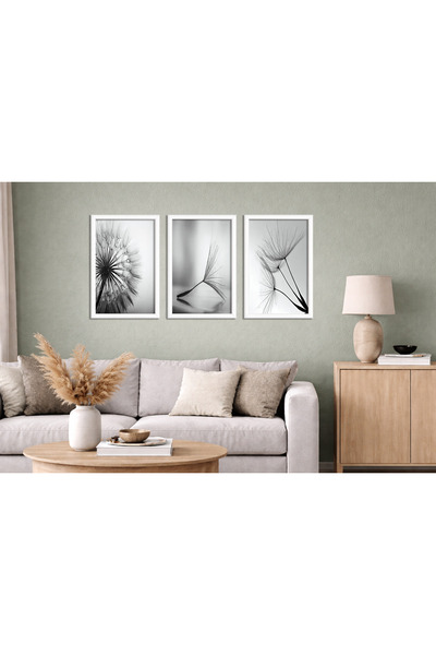 Aura Mia Store Set 3 Tablouri Moderne Minimaliste cu Ramă Albă – Decor Perete...