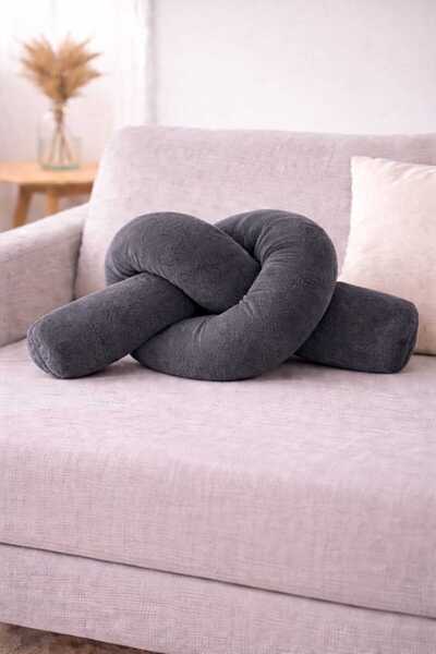 CHIZGY فليس ويلسوفت وبري وسادة على شكل عقدة للزينة وسادة ملمس ناعم