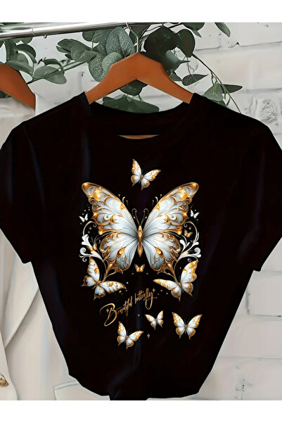 gencerco Μπλουζάκι Premium Oversize με στάμπα πεταλούδας