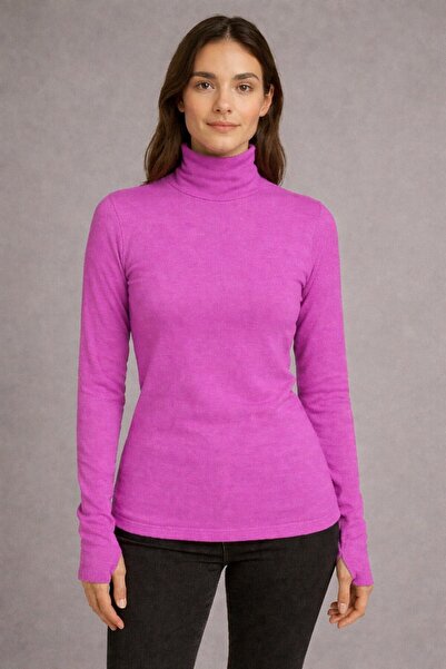 ALDAIYR Round Neck Women's Long Sleeve Stretch Fabric Bodysuit with Toes