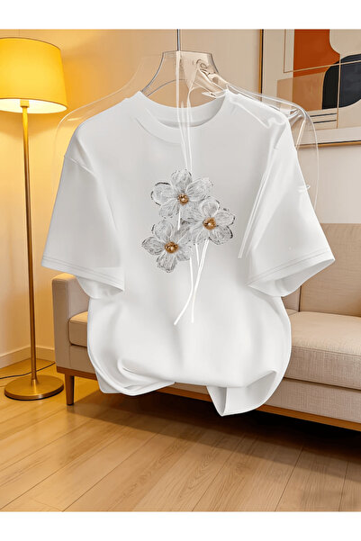 gencerco Μπλουζάκι Premium Oversize με στάμπα Daisy Bouquet