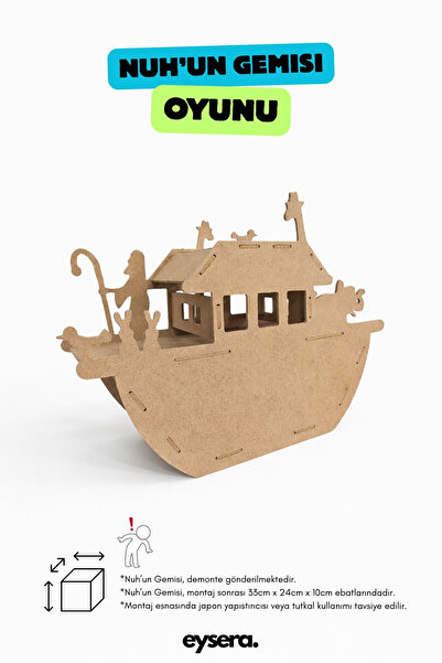 eysera Ahşap Nuh'un Gemisi Çocuk Aktivite & Hobi Oyuncak, Montessori Eğitici Set