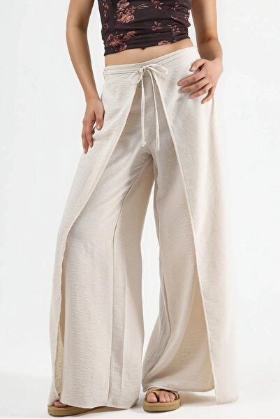 Hiccup Busem Lace-Up Waist Detailed Crepe Pants