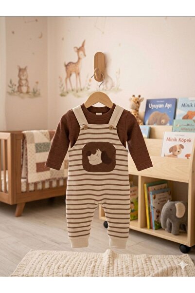 Efemkids 6/24 ay erkek bebek tulum köpek desenli %100 pamuklu yenidoğan bebek...