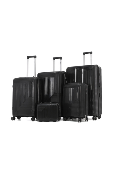 DILIXI PP Lightweight Hard Shell 5-Piece Luggage Set with TSA Lock & 360° Spi...