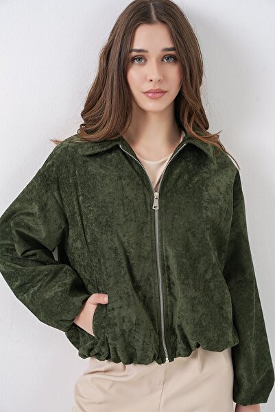 Hiccup BDART بجيوب، سترة كبيرة الحجم بـ مخمل سحابات