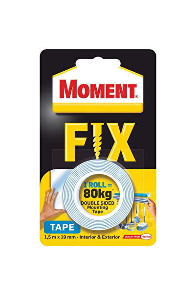 OEM Banda dublu adeziva Moment Fix, rezistenta pana la 80 kg, 19 mm x 1.5 m, alb