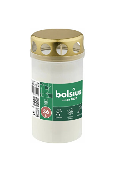OEM Candela cu capac, Bolsius, 36 ore, alb