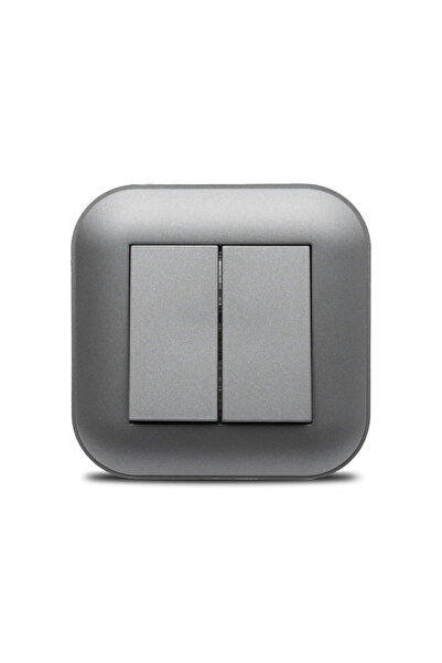 OEM Διπλό διακόπτης Ovivo Loft, κλασικός, IP20, γκρι