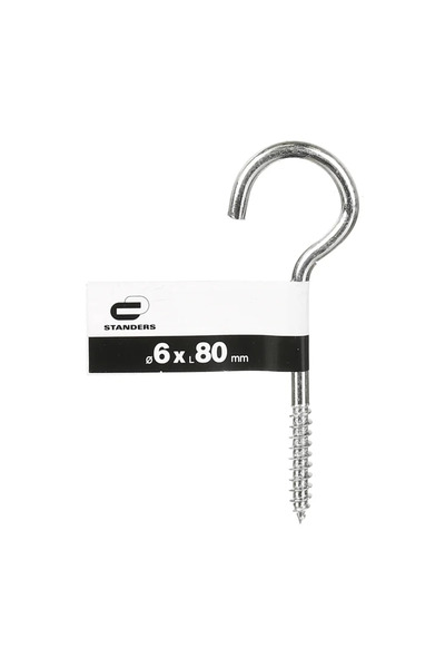 STANDERS Surub pentru lemn Standers, cu inel deschis, otel zincat, 6 x 80 mm