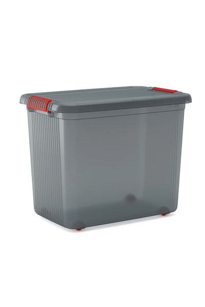 OEM Πλαστικό κουτί αποθήκευσης K Latch XXL, 59 x 39 x 45 cm, 69 L, γκρι, με κ...