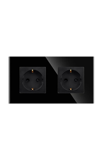 OEM Διπλό πρίζα Doc, IP20, μαύρη