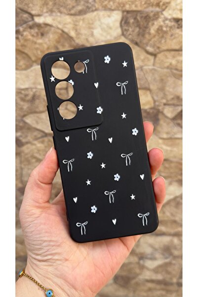 Vip Case Vivo V30 Lite Compatible Mini Bow Patterned Silicone Shock-Absorbing...