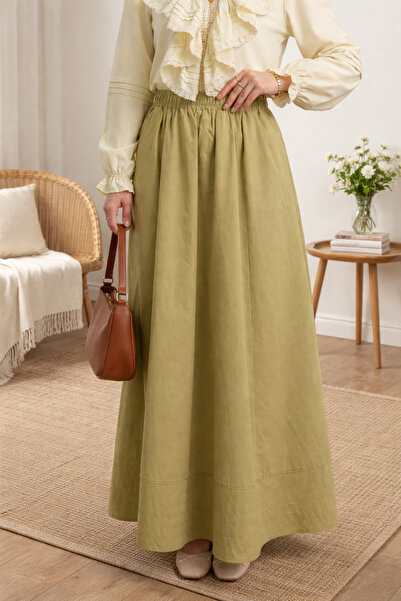 bellura Beli Lastikli Bağcıklı Cepli Etek