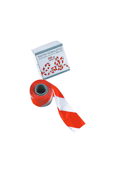 OEM Banda semnalizare, polietilena, L 200 metri, alb/rosu