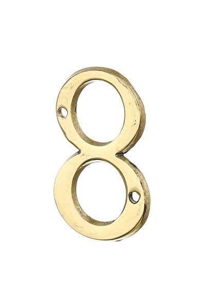 OEM Numar casa "8", pentru poarta/usa, cu insurubare, alama, 50 x 35 mm, anti...