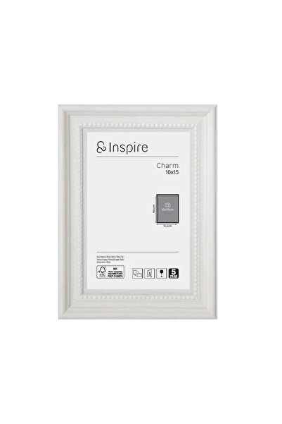 Inspire Rama foto Charm, 10 x 15 cm, lemn, alb