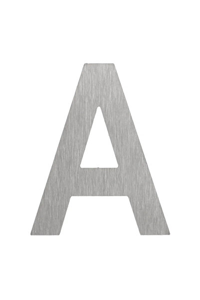 OEM Litera casa "A", pentru poarta/usa, autoadeziva, inox, 50 mm, argintie