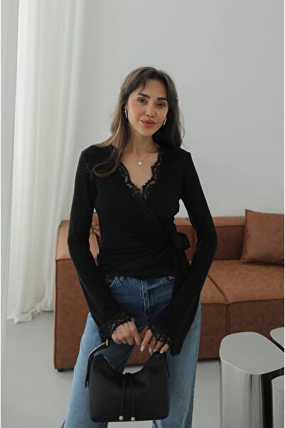 ABAZAR Yeni sezon triko dantelli kısa hırka Alhawi Şahle model .