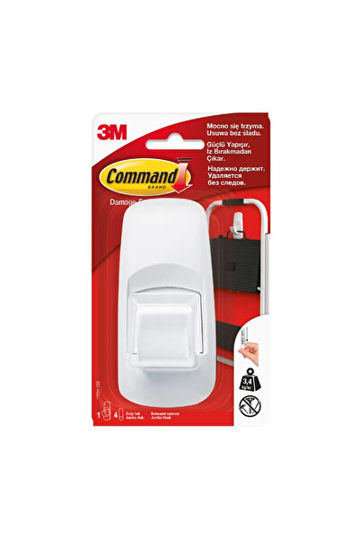 OEM Αυτοκόλλητη κρεμάστρα Jumbo CommandTM, απλή, πλαστική, λευκή