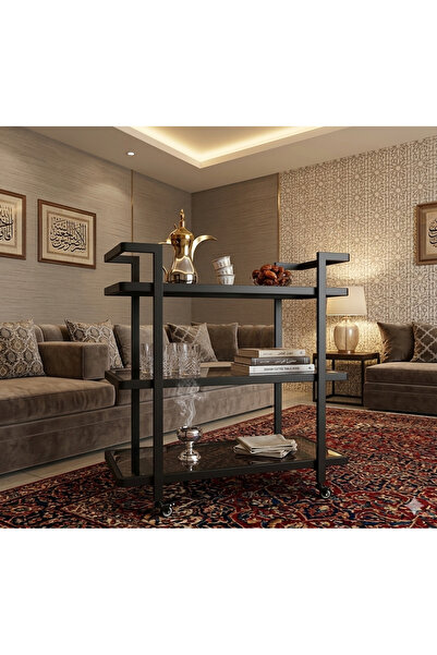 private house 3-Tier Royal Hospitality Cart - Luxurious Modern Design with Me...