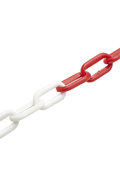 OEM Πλαστική αλυσίδα, σηματοδότησης, Ø 6 mm x 25 μέτρα, λευκό - κόκκινο