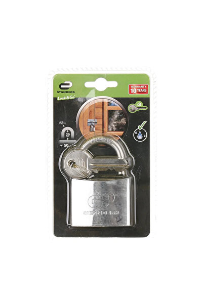 STANDERS Λουκέτο με κλειδί, για εξωτερική χρήση, Standers, ορείχαλκος, 50 mm