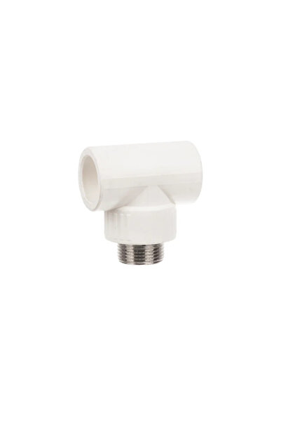 OEM Σωλήνας ταφ PPR, εξωτερικό σπείρωμα, Ø 20 mm x 1/2' x 20 mm, λευκό