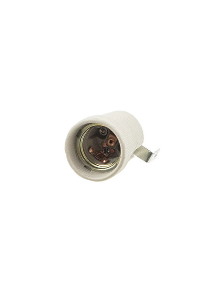 OEM E27 lamp holder with clamp, ceramic