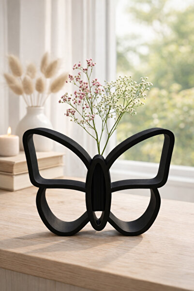 Baalaa Kelebek Tasarımlı Dekoratif Vazo – Minimalist Masa Üstü Çiçeklik – 3D ...