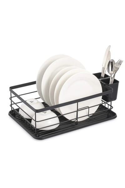 OEM Στεγνωτήριο πιάτων, από μέταλλο και πλαστικό, 43,3 x 32 x 10,5 εκ., μαύρο