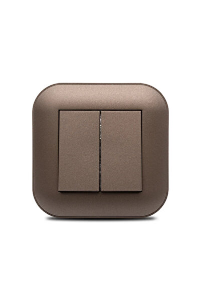 OEM Διπλό διακόπτης Ovivo Loft, κλασικός, IP20, καφέ μόκα