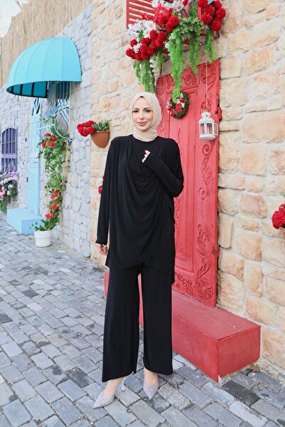 NİSUM MODA Önü Dökümlü Sandy Takım