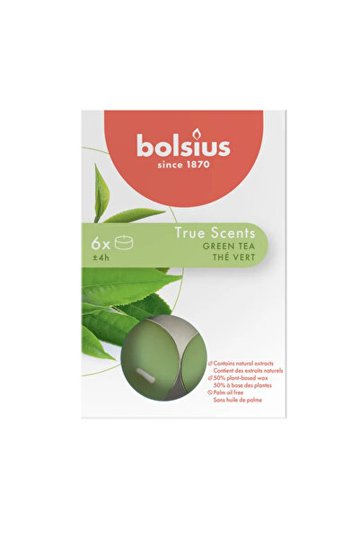 OEM Set of 6 scented candles, green tea aroma, burning time 4 hours