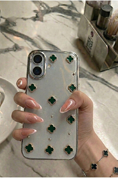 KaffCase 5 Colors Clover Stone Glittery Transparent Phone Case Compatible wit...