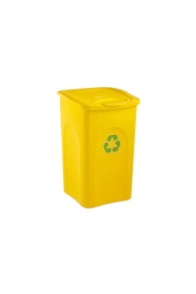 OEM Πλαστικός κάδος απορριμμάτων Begreen, ανοιγόμενο καπάκι, 50 λίτρα, κίτρινο