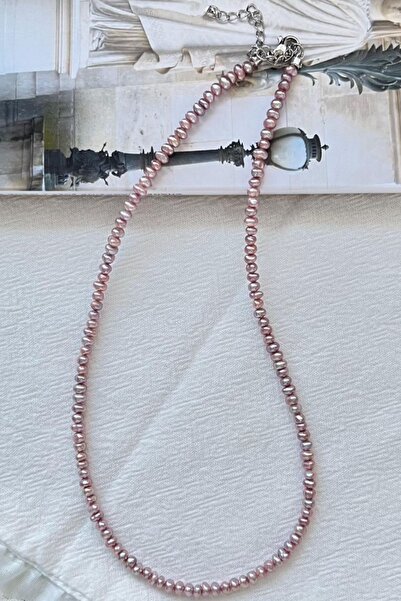 cicekartstudio Doğal Lavanta İnci Kolye Barok İnci Minimal Tasarım