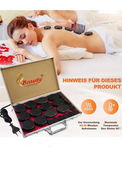 beauty links Natural Basalt Massage Stones Set with Deep Tissue Massage Penci...