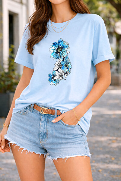 YUNAYT ΓΥΝΑΙΚΕΙΑ ΛΕΠΤΟΜΕΡΗ ΕΚΤΥΠΩΣΗ ΜΕΓΕΘΟΣ ΦΑΡΔΙ ΚΟΜΜΕΝΟ T-SHIRT ΠΟΔΗΛΑΤΟ