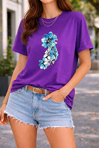 YUNAYT ΓΥΝΑΙΚΕΙΑ ΛΕΠΤΟΜΕΡΗ ΕΚΤΥΠΩΣΗ ΜΕΓΕΘΟΣ ΦΑΡΔΙ ΚΟΜΜΕΝΟ T-SHIRT ΠΟΔΗΛΑΤΟ