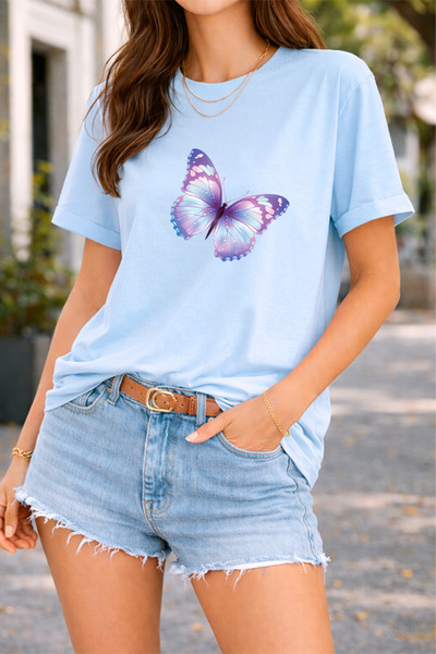 YUNAYT ΓΥΝΑΙΚΕΙΑ ΛΕΠΤΟΜΕΡΗ ΕΚΤΥΠΩΣΗ ΜΕΓΕΘΟΣ ΦΑΡΔΙ ΚΟΜΜΕΝΟ T-SHIRT ΠΟΔΗΛΑΤΟ