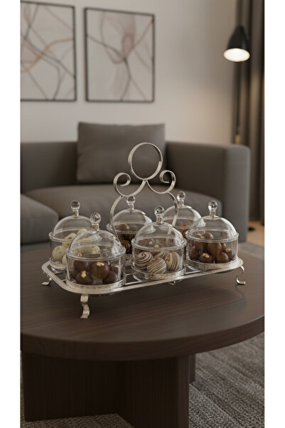 Generic A set of dessert and nut dishes with lids – an elegant touch for comp...