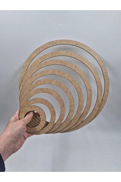 Mu Art Ahşap 8-Piece Screwless Wooden Round 3 mm Thickness 29cm Pulley, Dream...
