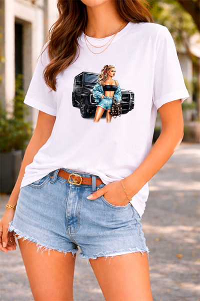 YUNAYT ΓΥΝΑΙΚΕΙΑ ΛΕΠΤΟΜΕΡΗ ΕΚΤΥΠΩΣΗ ΜΕΓΕΘΟΣ ΦΑΡΔΙ ΚΟΜΜΕΝΟ T-SHIRT ΠΟΔΗΛΑΤΟ