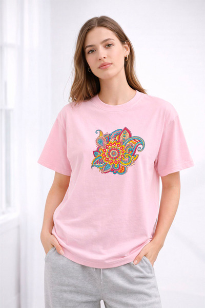 YUNAYT ΓΥΝΑΙΚΕΙΑ ΛΕΠΤΟΜΕΡΗ ΕΚΤΥΠΩΣΗ ΜΕΓΕΘΟΣ ΦΑΡΔΙ ΚΟΜΜΕΝΟ T-SHIRT ΠΟΔΗΛΑΤΟ