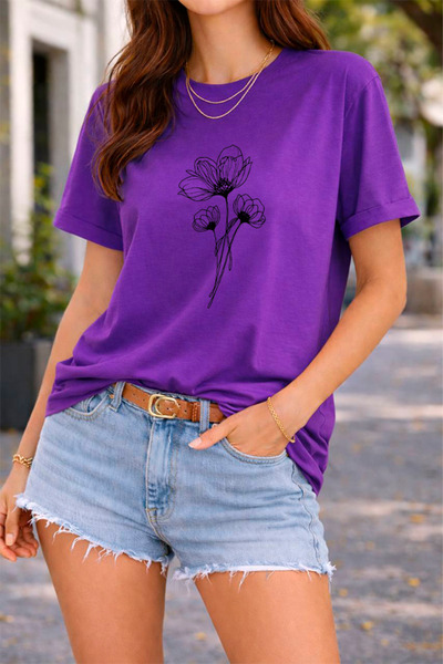 YUNAYT ΓΥΝΑΙΚΕΙΑ ΛΕΠΤΟΜΕΡΗ ΕΚΤΥΠΩΣΗ ΜΕΓΕΘΟΣ ΦΑΡΔΙ ΚΟΜΜΕΝΟ T-SHIRT ΠΟΔΗΛΑΤΟ