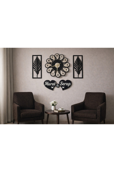 yucisaatleri Papatya modeli duvar saati 40 cm çiçekler 30 cm kişiye özel no 2...